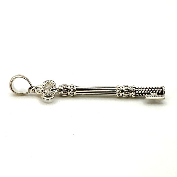 Lagos Sterling Silver Caviar Skeleton Key Pendant - Picture 2 of 6